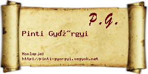 Pinti Györgyi névjegykártya